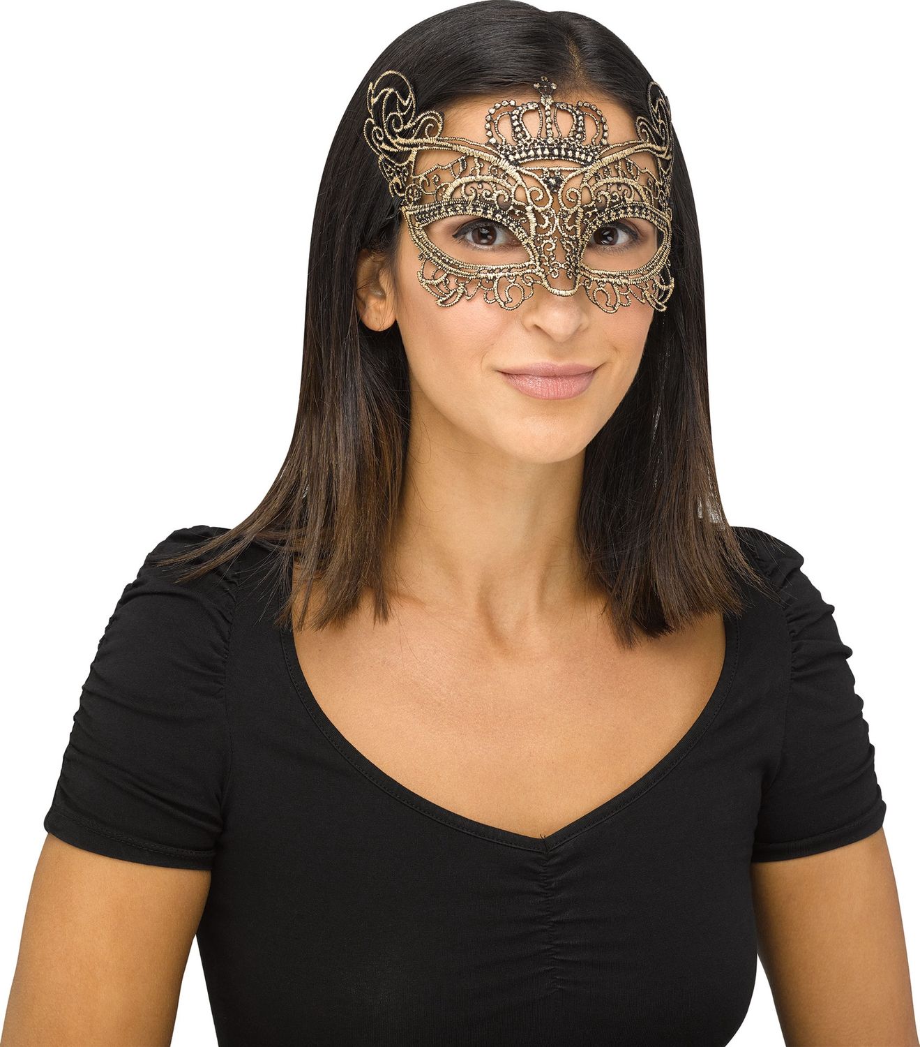 Gothic Lace Queen Mask, Color: Gold