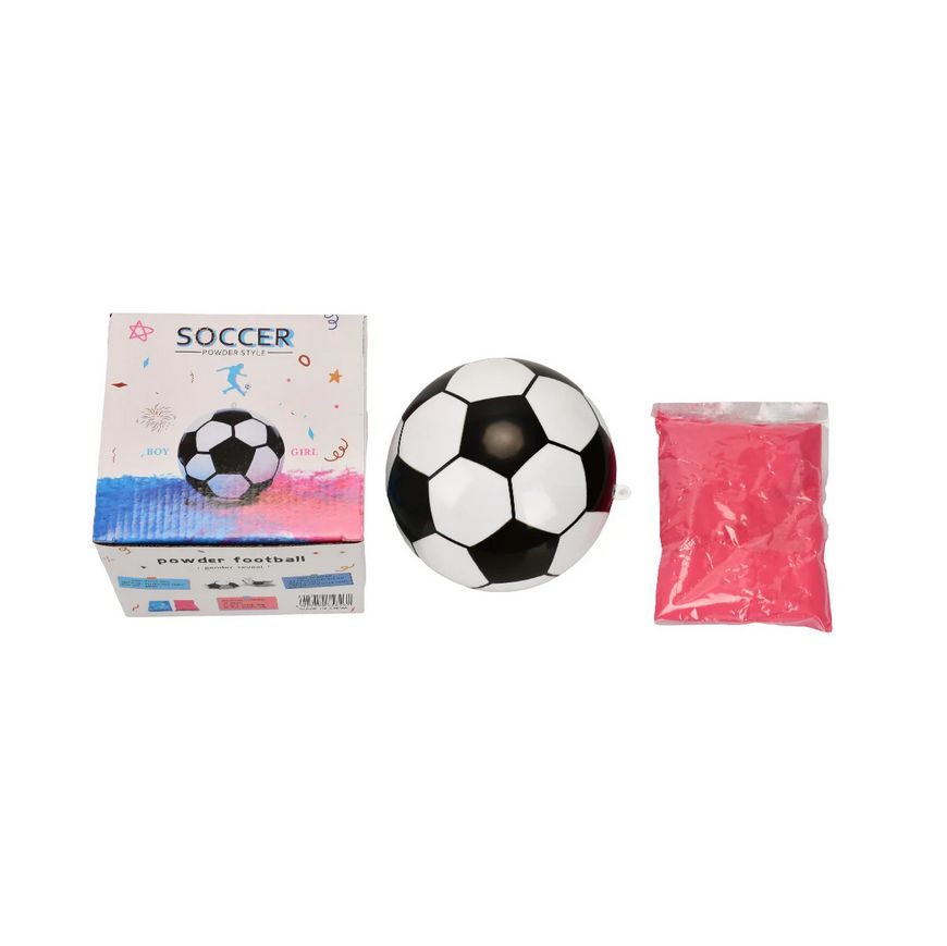 Gender Reveal Plastic Soccer Ball with Powder, Color: Pink