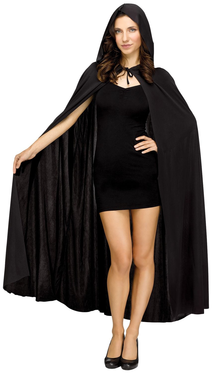 Hooded Cape – 68&quot; (Adult Size) Unisex, Color: Black