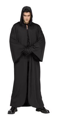 Hooded Robe – Black (Adult Size)
