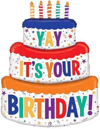 Large Shape “Yay It’s Your Birthday” Cake Special Delivery – 48&quot;