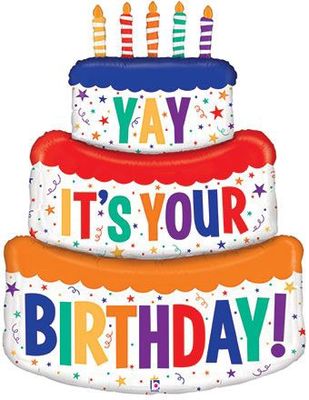 Large Shape “Yay It’s Your Birthday” Cake Special Delivery – 48&quot;