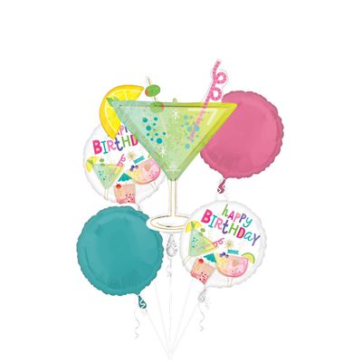 Cocktail Surprise Birthday Balloon Bouquet – 5pcs