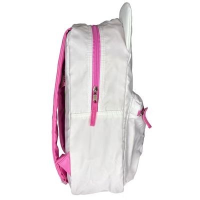 Sanrio Hello Kitty Head Backpack – White &amp; Pink 16" with Front Pocket