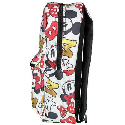 Disney Mickey &amp; Minnie Mouse All Over Print 16" Backpack