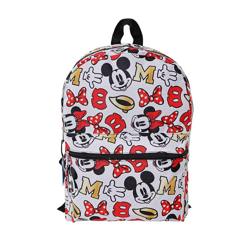 Disney Mickey &amp; Minnie Mouse All Over Print 16&quot; Backpack