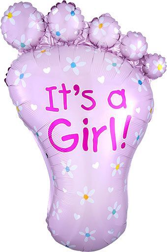 32&quot; It’s a Girl Foot Foil Balloon