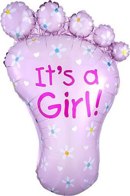 32&quot; It’s a Girl Foot Foil Balloon