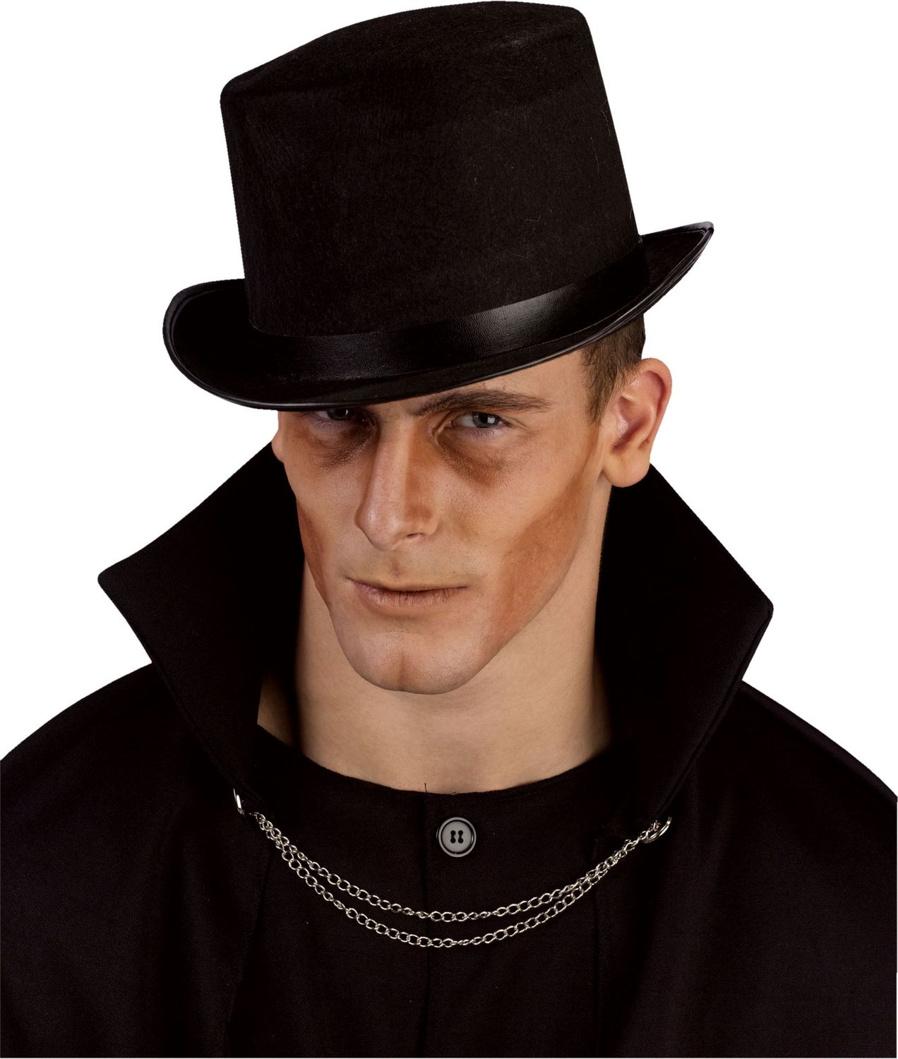 Felt Top Hat – Black &amp; Grey, Color: Black