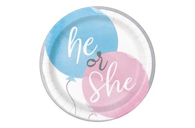 Gender Reveal Party Round 7&quot; Dessert Plates  8ct