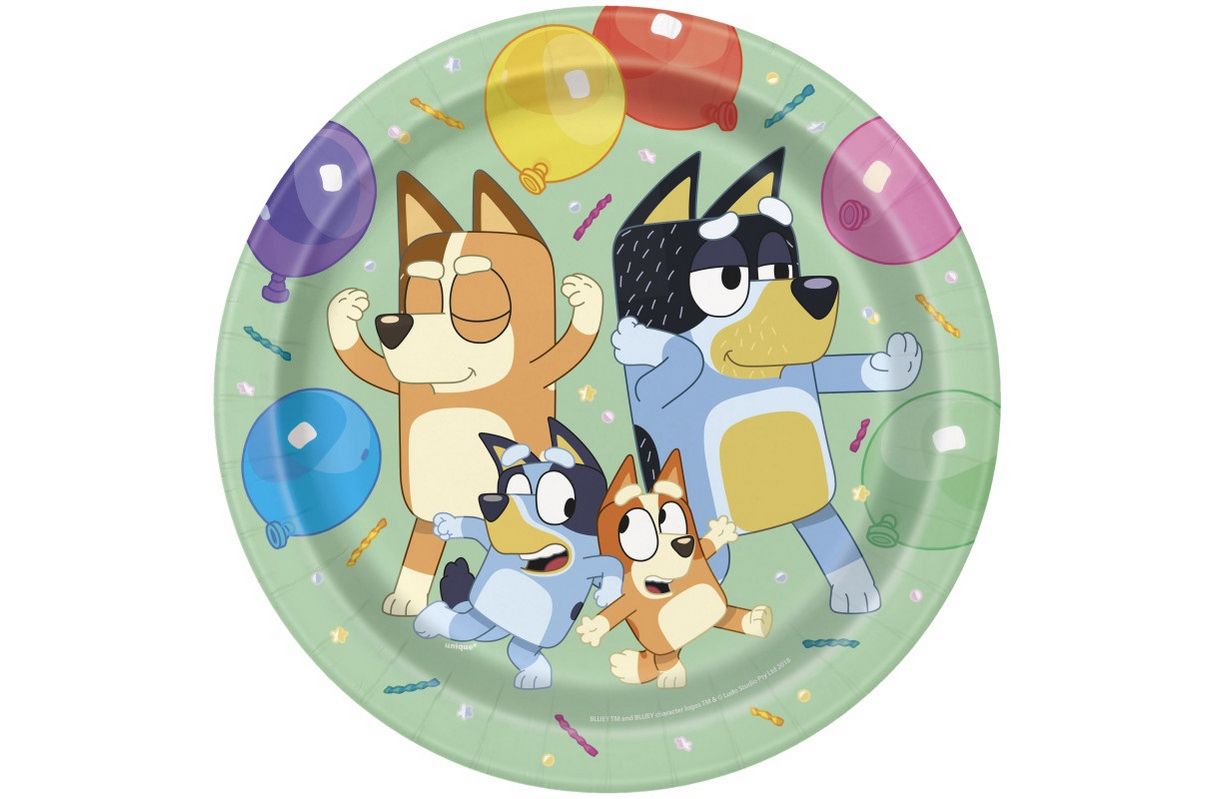 Bluey Round 9&quot; Dinner Paper Plates – 8ct