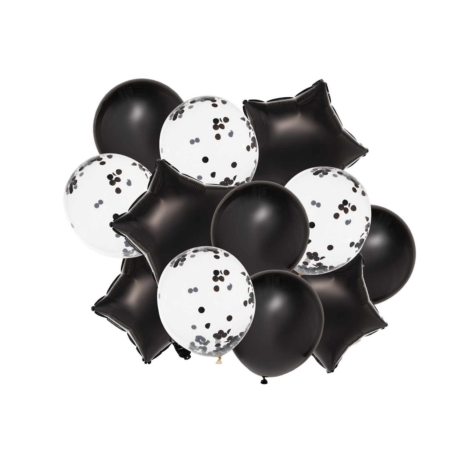 Balloon Bouquet – 12 Count(UN- INFLATED) FLAT, Color: Black
