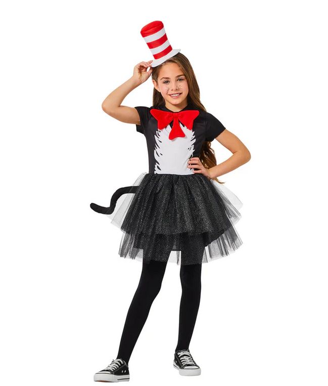Girl’s Youth Dr. Seuss The Cat in the Hat Costume, INSPIRIT SIZE: L