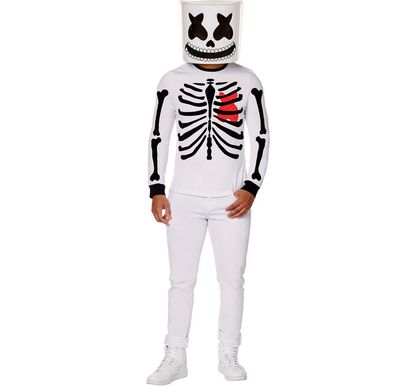 Adult Men’s Marshmello Mello Skeleton Costume