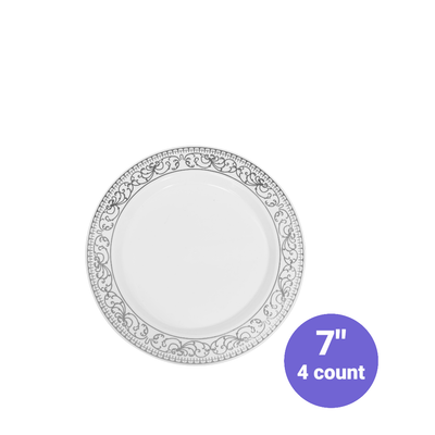 Deluxe Plate With Hot Stamping Edge 7&quot; 4pc/pack