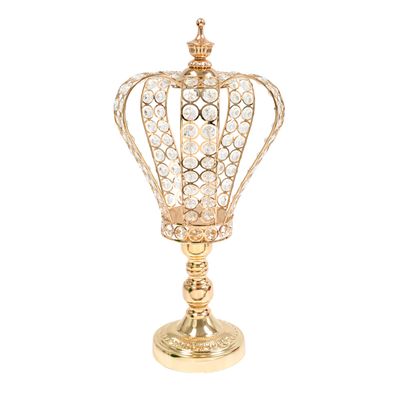 Metal &amp; Crystal Crown Centerpiece Riser – 18&quot;