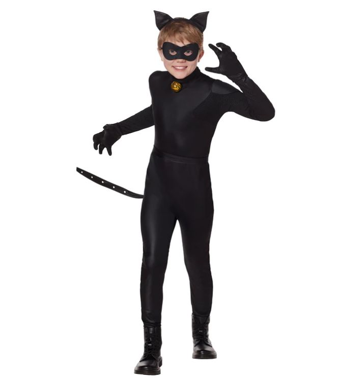 Child GIRL Miraculous Cat Noir Costume, INSPIRIT SIZE: S
