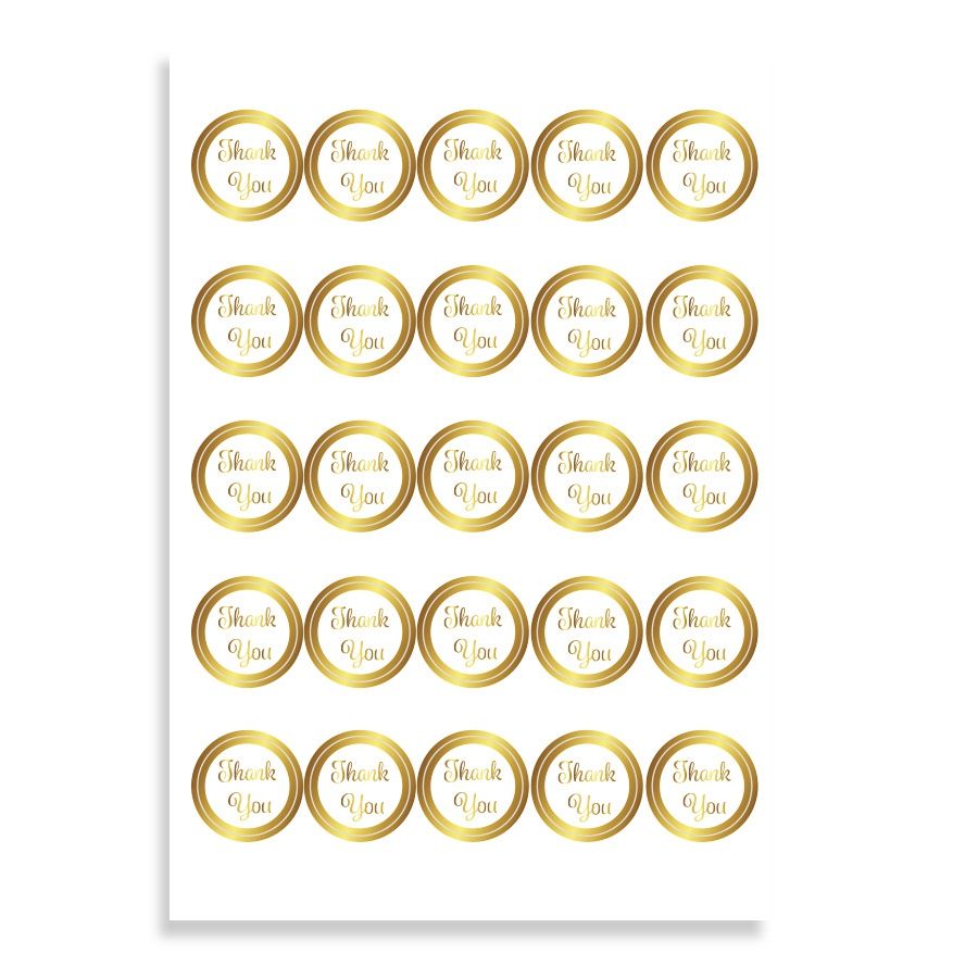 &quot;Thank You&quot; Sticker Labels 1&quot; 100 labels/bag