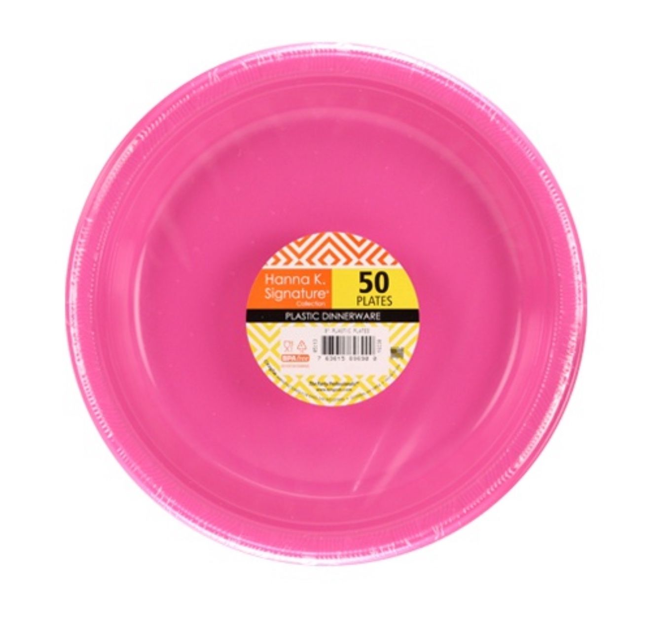 Bright Pink Plastic Plates – 9&quot; (50 Count)