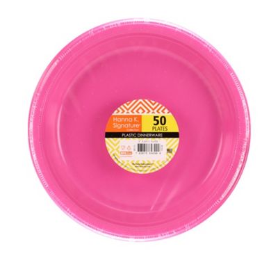 Bright Pink Plastic Plates – 9&quot; (50 Count)