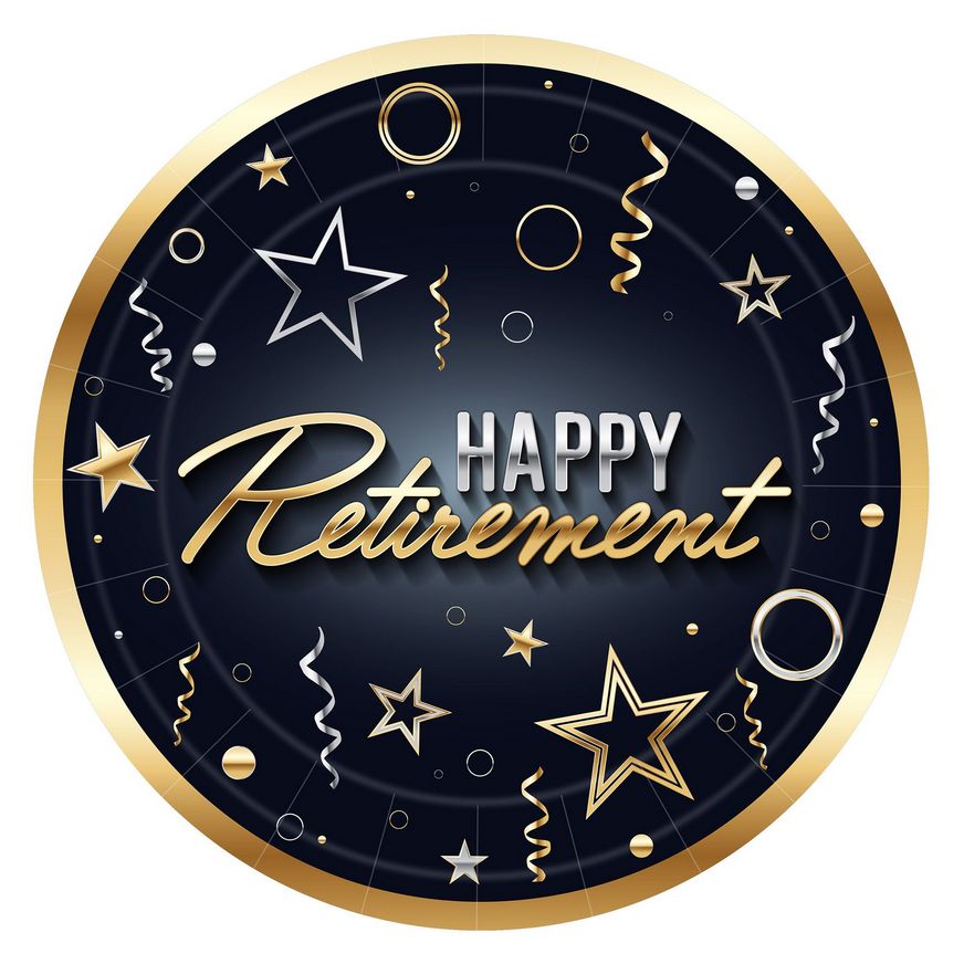 Happy Retirement Paper Plates – 9&quot; (8ct)