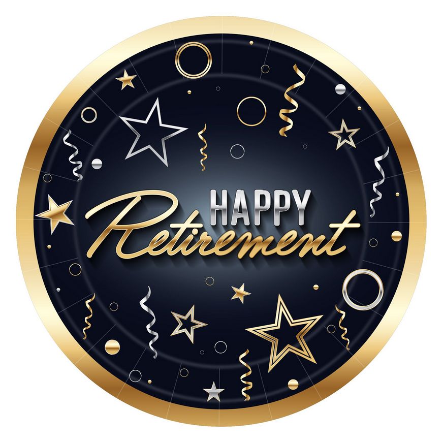 Happy Retirement Paper Dessert Plates – 7&quot; (8ct)