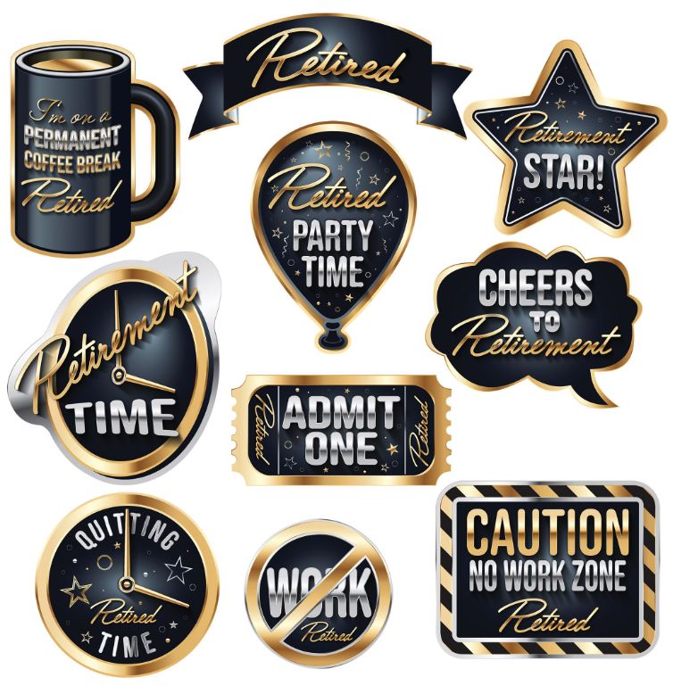 Happy Retirement Photo Fun Signs 10ct