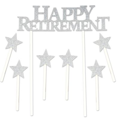 Happy Retirement Cake Topper with Star Picks