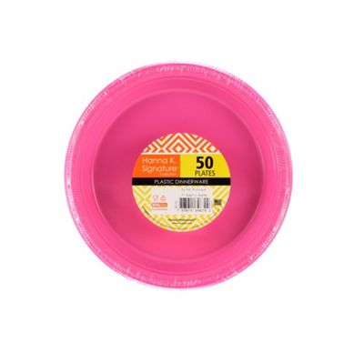 Bright pink Plastic Plates – 7&quot; (50 Count)
