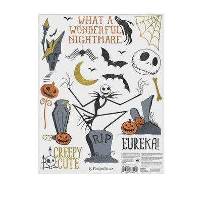 The Nightmare Before Christmas Vinyl Window Decorations with Glitter