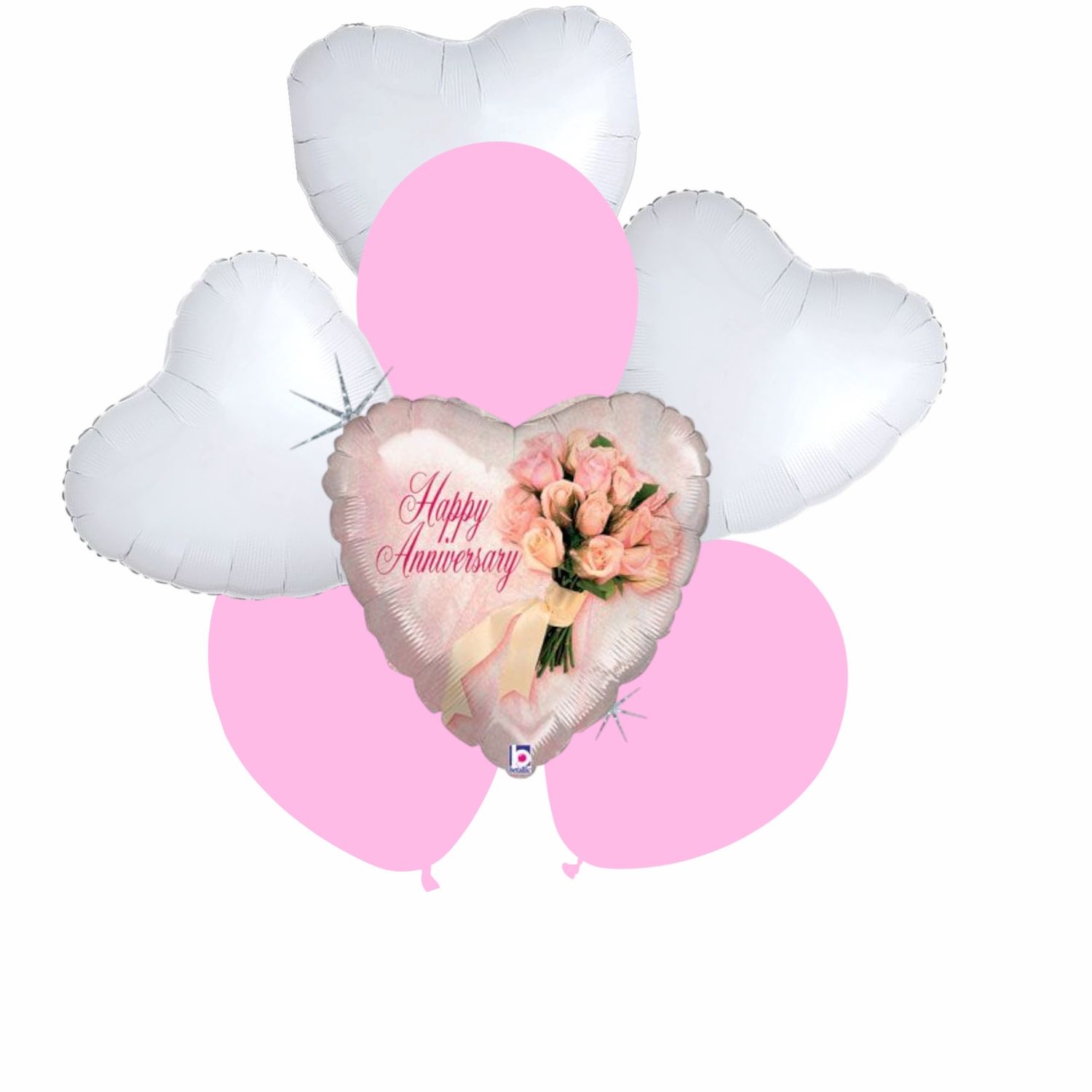7 pcs Happy Anniversary balloon bouqet