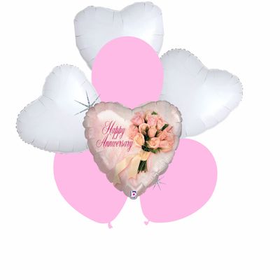 7 pcs Happy Anniversary balloon bouqet