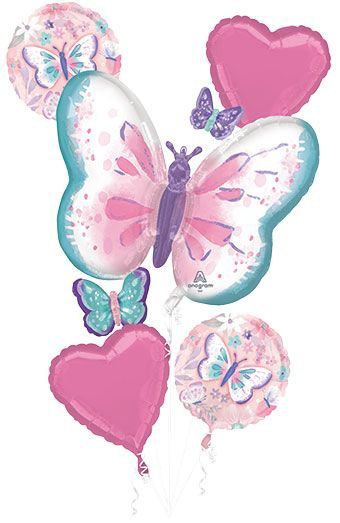 Flutters Butterflies Balloon Bouquet – 5pcs