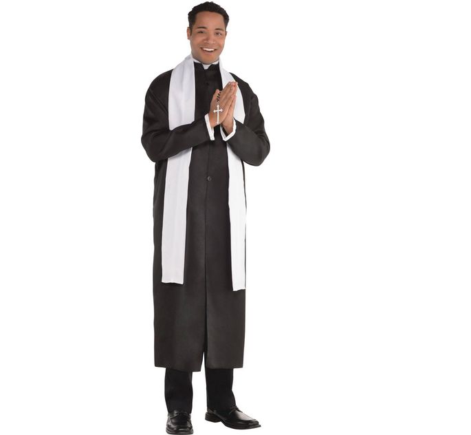 Adult Father Priest Black Robe, Sizes: Standard(44)