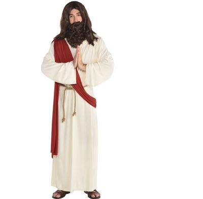 Men&#39;s Jesus White Robe with Sash , Adult Standard