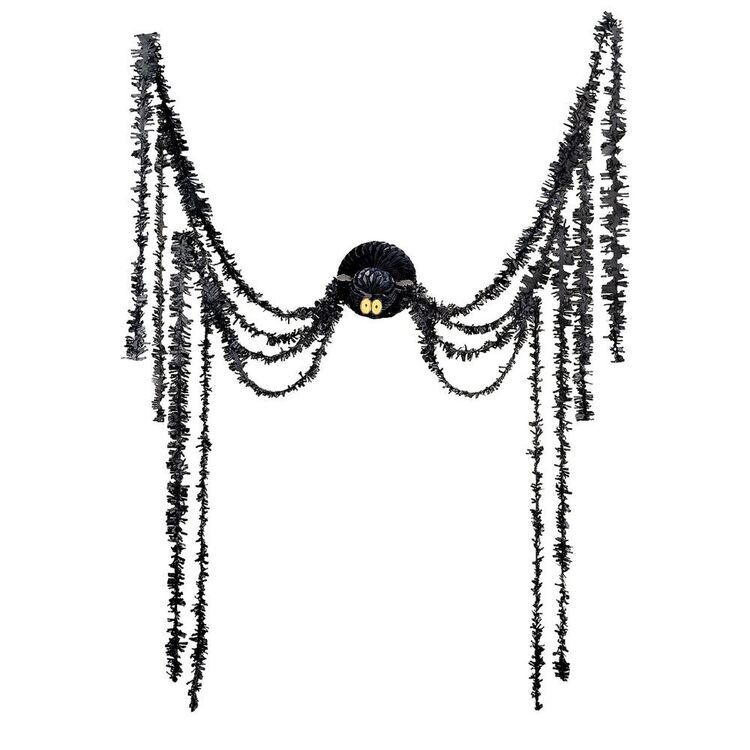 Giant Hanging Fringed Black Spider , 8-ft