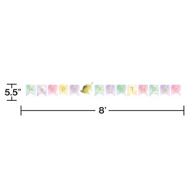 Unicorn Sparkle Pennant Banner – 5.5 ft