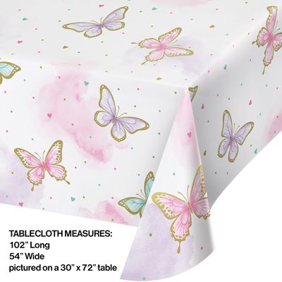Butterfly Shimmer Paper Tablecover – 54" x 102"