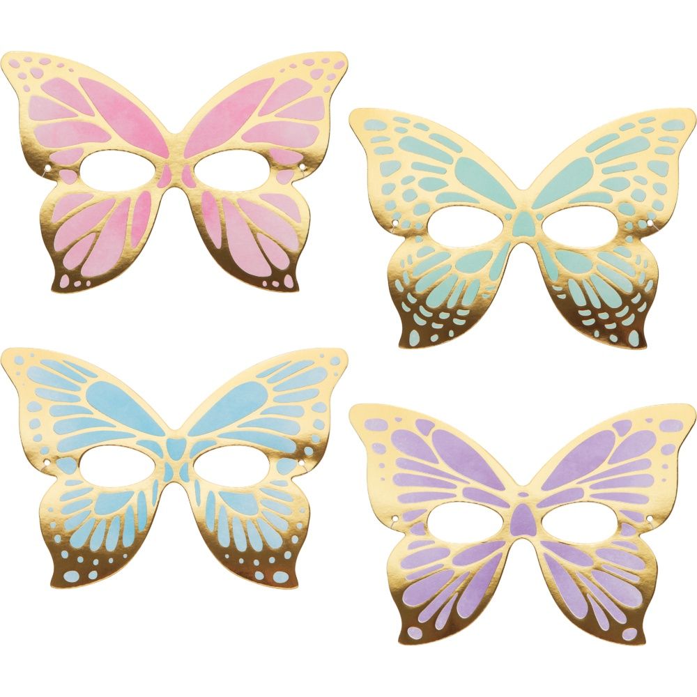 Butterfly Shimmer Paper Masks – 8ct