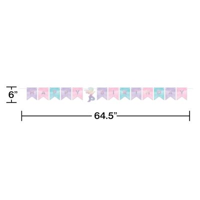 Mermaid Shimmer Happy Birthday Banner – 5.37 ft