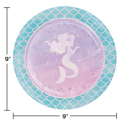 Mermaid Shine Iridescent Foil Paper Plates – 8ct, 8.75"