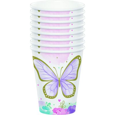 Butterfly Shimmer Cups – 9 oz, 8ct