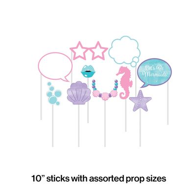 Mermaid Shine Photo Props – Assorted Sizes with 10" Sticks