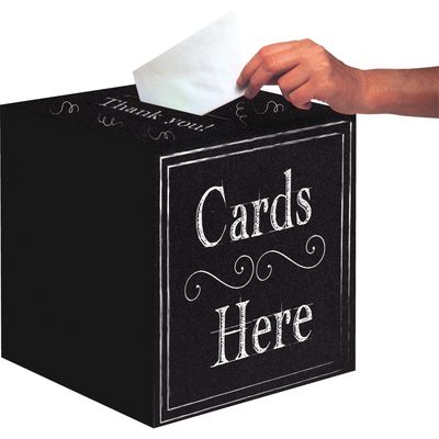 Plain Black Chalkboard Card Box – 12&quot; x 12&quot; x 12&quot;