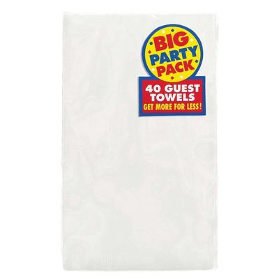 White Solid Guest Towels – 40ct