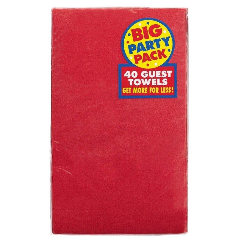 Red Solid Guest Towels – 40ct