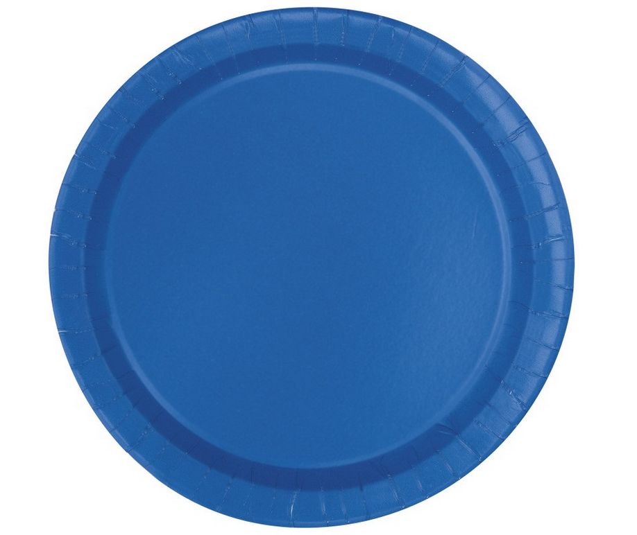 Royal Blue Solid Round 7&quot; Dessert Paper Plates – 50ct