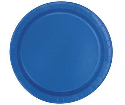 Royal Blue Solid Round 7&quot; Dessert Paper Plates – 50ct