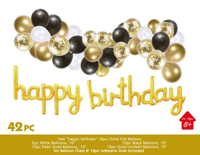 Blue Balloon Garland Kit – 42pc, Color: Gold