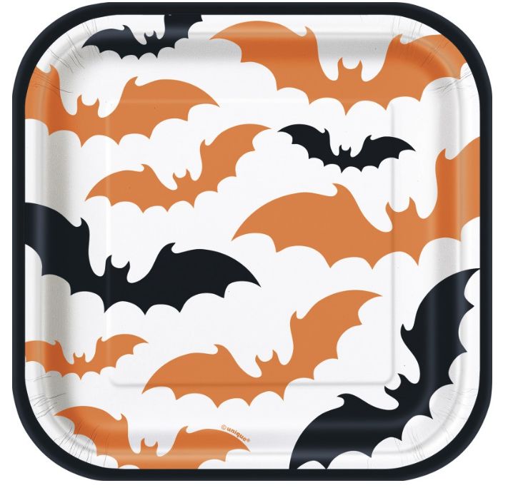 Happy Haunting Halloween Square Dessert Plates 7&quot; – 8ct